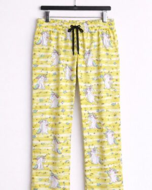 Yellow Cartoon Print Lounge Pants