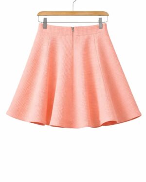 Peach Waffle A-Line Mini Skirt