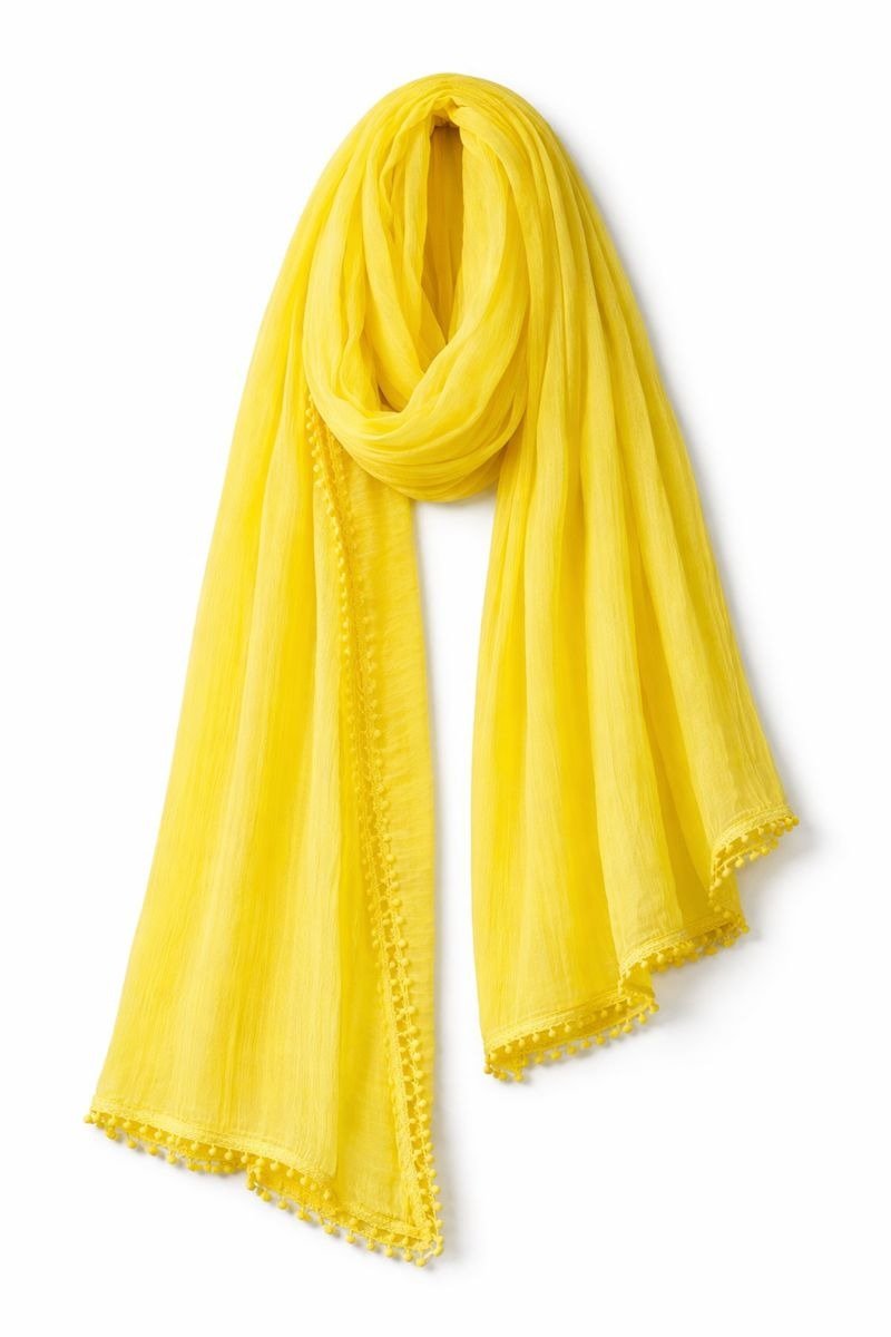 Sunshine Yellow Crinkle Chiffon Dupatta
