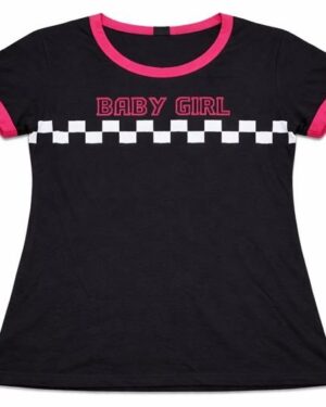 Baby Girl Check Stripe Crop Tee