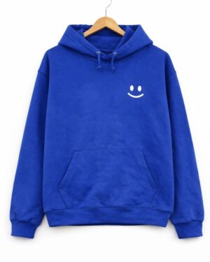 Minimal Smile Blue Hoodie