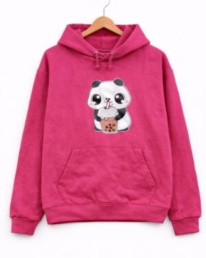 Panda Bubble Tea Pink Hoodie