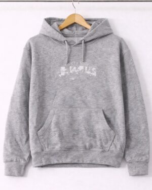 Classic Grey Printed Hoodie