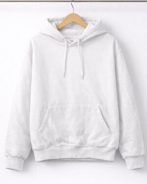 Classic White Solid Hoodie