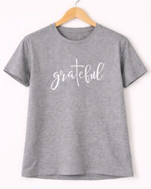 Grateful Script Grey Tee
