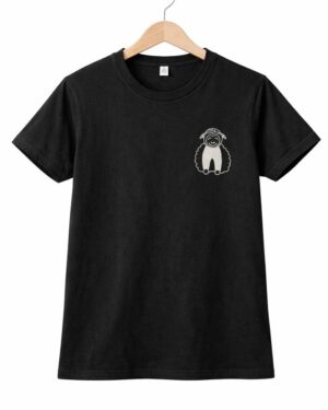 Black Minimal Sheep Graphic T-Shirt