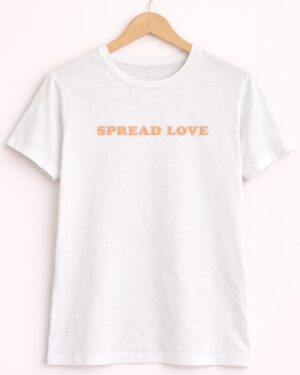 Spread Love White Printed T-Shirt