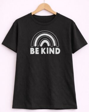 Be Kind Rainbow Graphic T-Shirt – Black