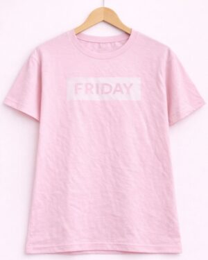 Friday Mood Pink Printed T-Shirt