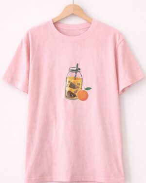 Peach Drink Graphic T-Shirt