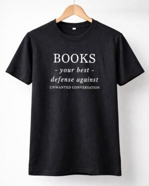 Books Over Talk Printed T-Shirt